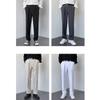 2024 New Men White Straight Pants Fashion Korean Loose Suit Trousers Casual Draped Baggy White Wide Pant Male Streetwear