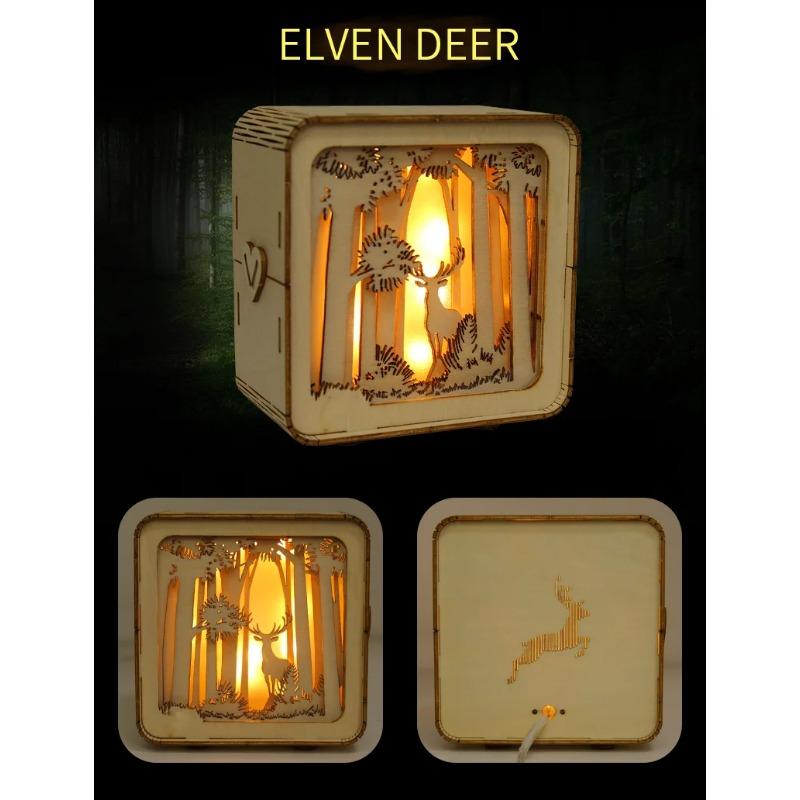 3D Деревянный пазл Ночной светильник, Деревянные пазлы для взрослых, Прикроватная лампа, DIY 3D Деревянные пазлы Светодиодная лампа, Креативные подарки для семьи и друзей