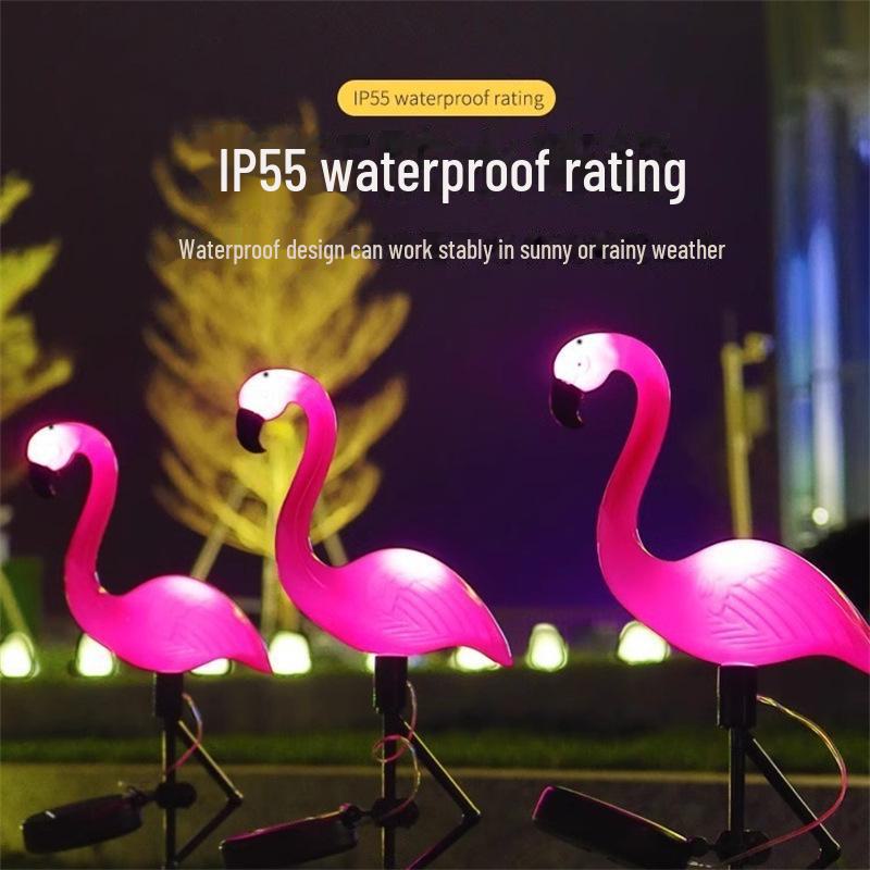 Уличный солнечный светильник Flamingo для газона: Водонепроницаемый декор для сада виллы