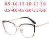 Retro Metal Cat Eye Glasses New Fashion Clear Lenses Prescription Short Sight Eyewear 0 -0.5 -1 -1.25 -1.5 -1.75 -2.0 To -6