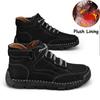 Men's Ankle Boots Handmade Plush Shoes Casual Shoes Autumn and Winter Plus Size 39-48