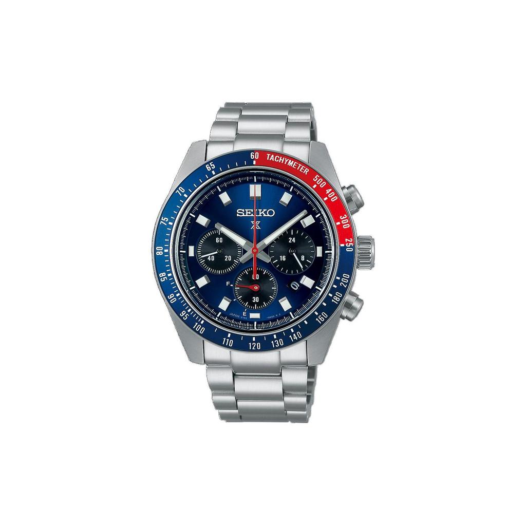 Seiko Мужские часы 41,4 мм SBDL097 с солнечным кварцевым механизмом, водонепроницаемостью 100 м и стальным ремешком