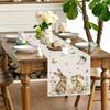 Пасхальная тематическая скатерть для стола, льняная скатерть, декор для вечеринки, пасхальный кролик, дорожка для стола, обеденный стол
