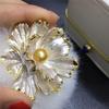 Lotus Pearl Brooch: Elegant Alloy Accessory with Simple Snow Lotus Design