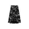 High Waist Pattern Printed Loose Midi Skirt Women Skirts Black 02858007800