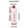 Cute Thermos Bottle 600ml Cold Beverages Cups Durable Vacuum Flask  Travel