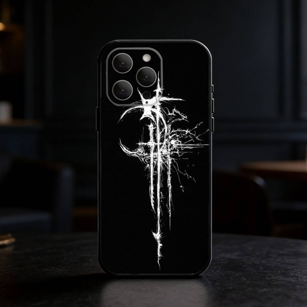 Готический Кибер Сигил Глаза Черепа Чехол для Телефона Для iPhone 17,16,15,14,13,12,11 Plus,Pro Max,SE4 Мягкий Силикон Черный Чехол