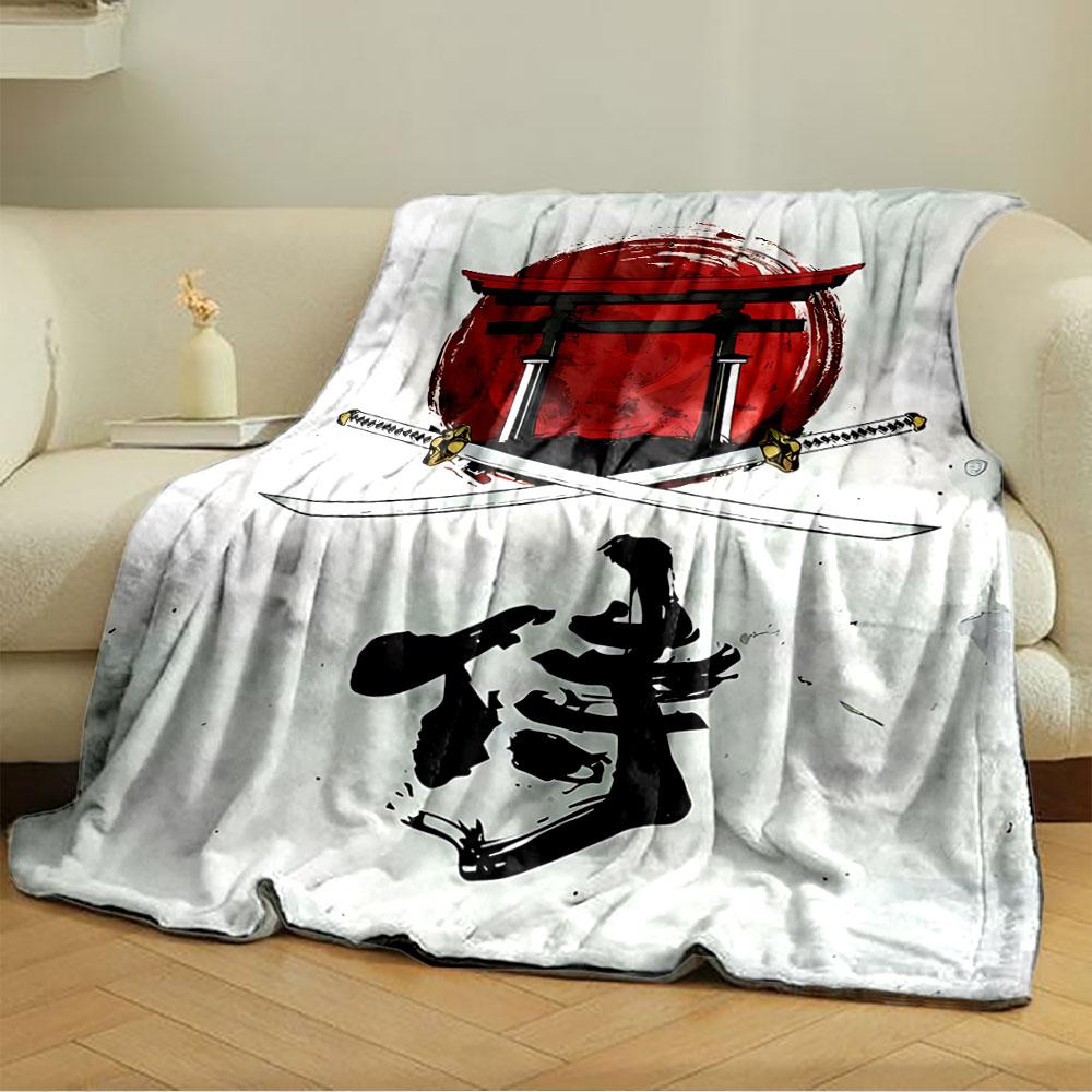 Samurai Red Sun Blanket for all seasons blanket lunch break throw gift