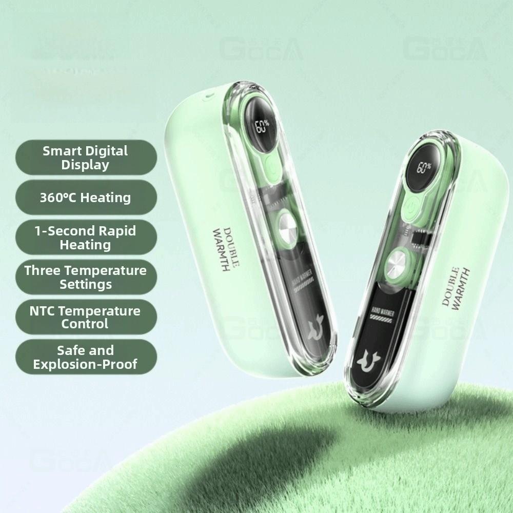 Digital Display Hand Warmer Colorful Light Pocket Warm Hand Treasure Electric Handwarmer Camping