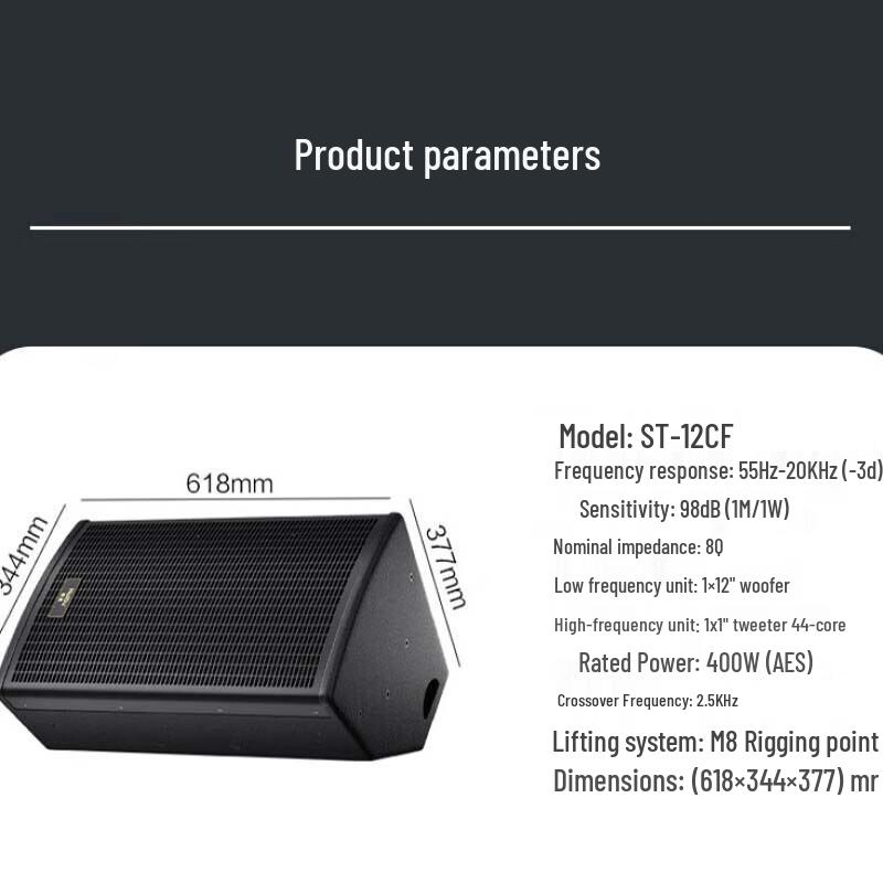 HuiDu ST-12CF Professional Stage Monitor Speaker
