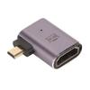 Left Angle HD Female To Micro HD Adapter with LED Light 48Gbps Support 8K Resolution Plug and Play