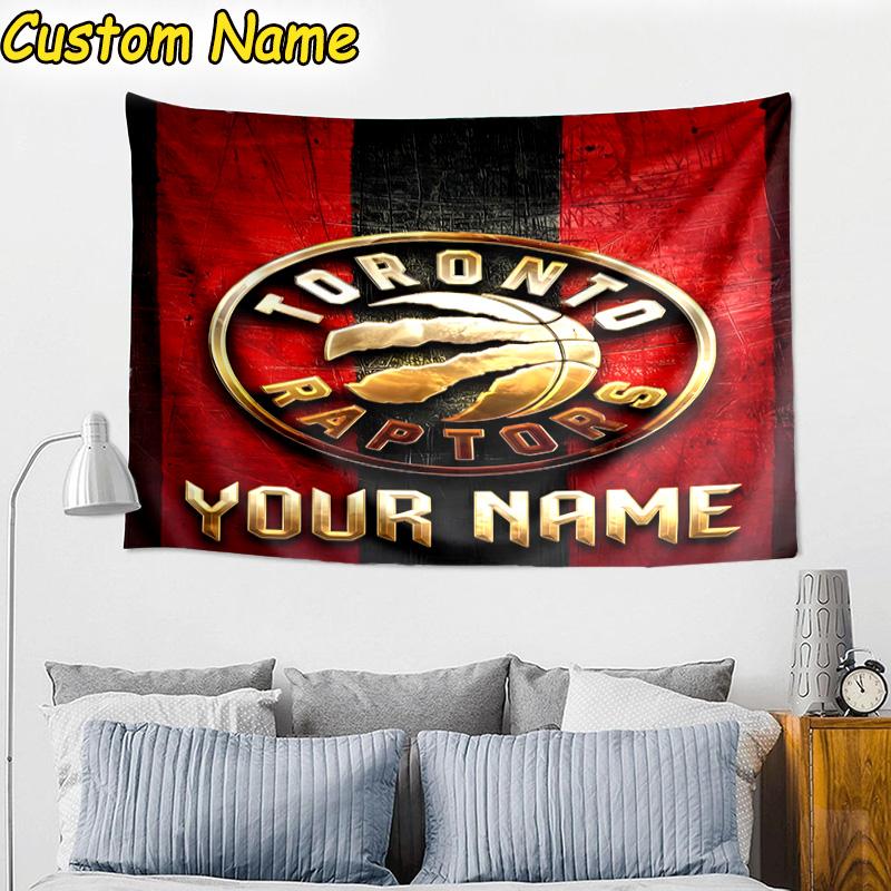 Custom Name Raptors basketball Logo Tapestry Room Decoration Wall Hanging for Living Room Bedroom, dormitory, Birthday and Christmas gifts