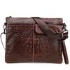 Genuine Leather Unisex Oil Wax First Layer Cowhide Clip Bag Shoulder Messenger Retro Envelope Bag Men's Briefcase