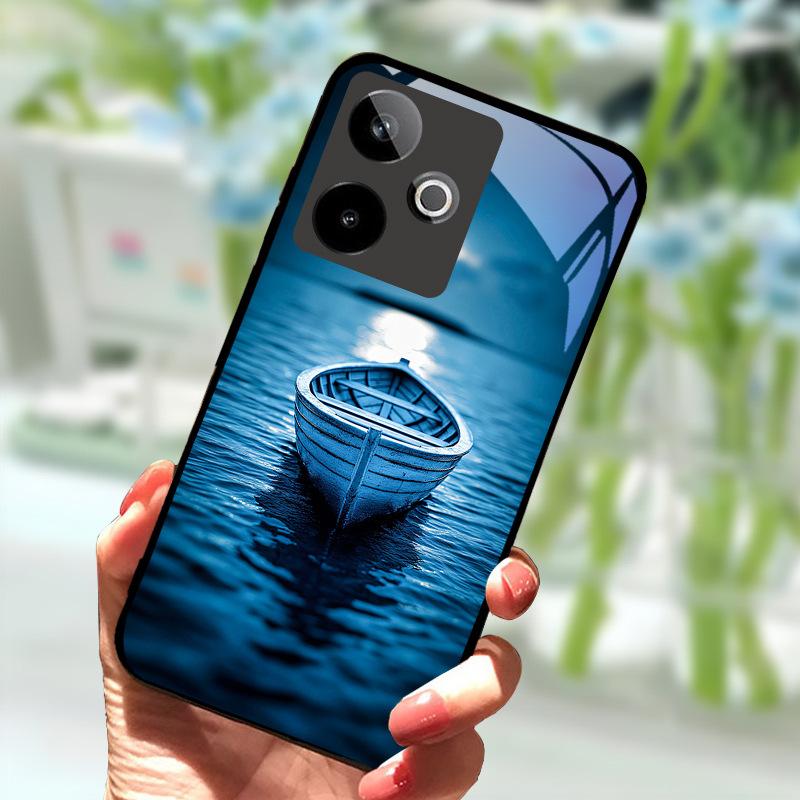 Чехол для Realme GT7 5G Новый модный чехол-бампер из закаленного стекла Жесткий ПК чехол для телефона для Realme GT 7 Fundas Ударопрочный корпус