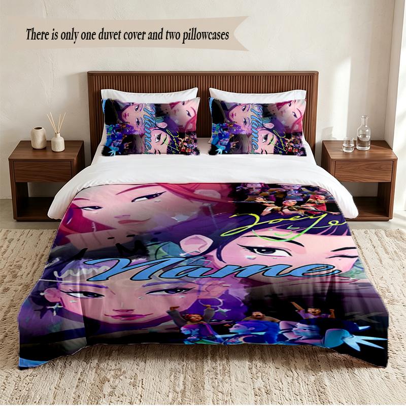 HUNTRIX Personalized Custom Name 3‑Piece Bedding Set Soft Duvet Cover Set For Bedroom Home Decor