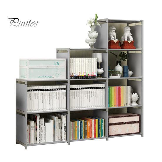 Storage Rack Easy Assembly Metal Tubes Non-Woven Fabric Dustproof Waterproof Large Capacity Book Organizer