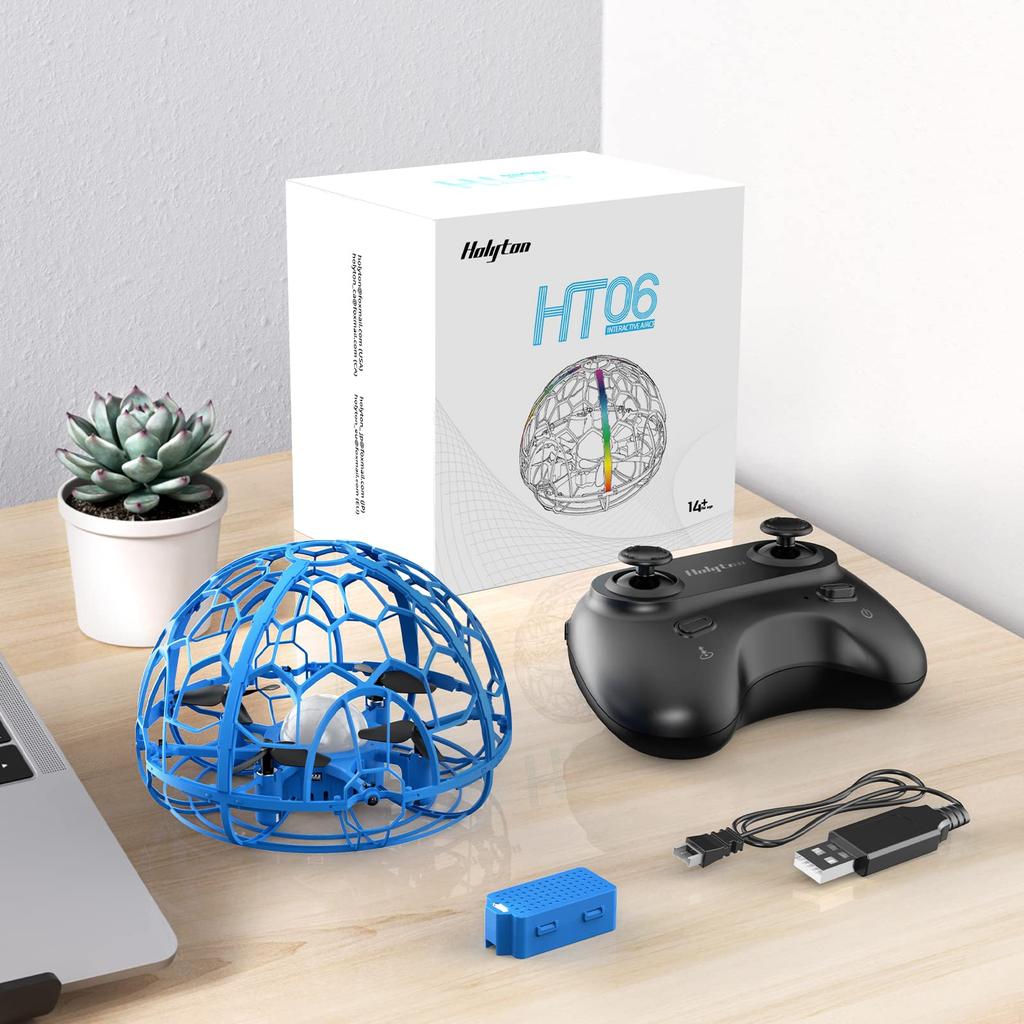 Летающий шар Холитон летающий шар НЛО игрушка Мини-дрон со светодиодной подсветкой Сферический летающий гироскоп Автоматическое уклонение от препятствий Функция управления жестами В помещении