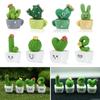 Mini Sculpture Micro Landscape Figurine Cactus Flower Figurines Micro Ornaments Cactus Miniatures