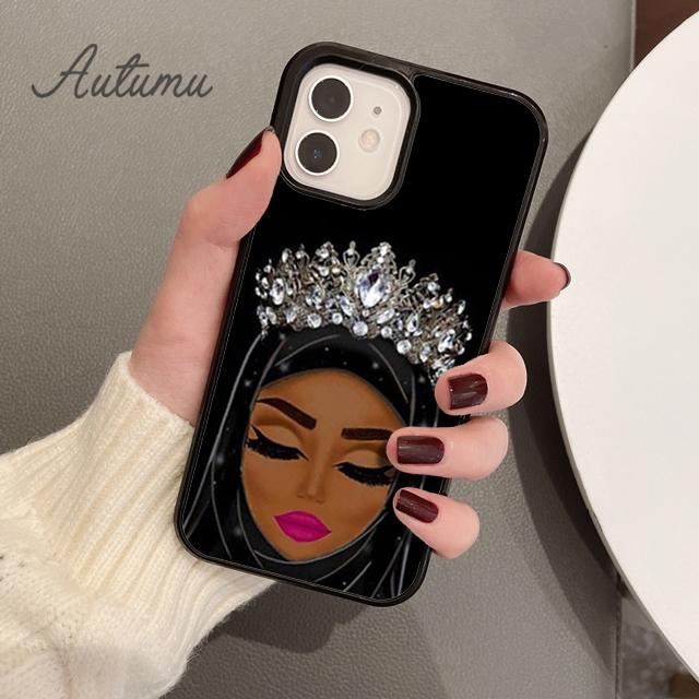Muslim Islamic Gril Eyes Phone Case for iPhone 11 12 13 14 Pro Max Mini X XR XS SE 2020 6S 7 8 Plus Samsung Galaxy S21 S22 Cover