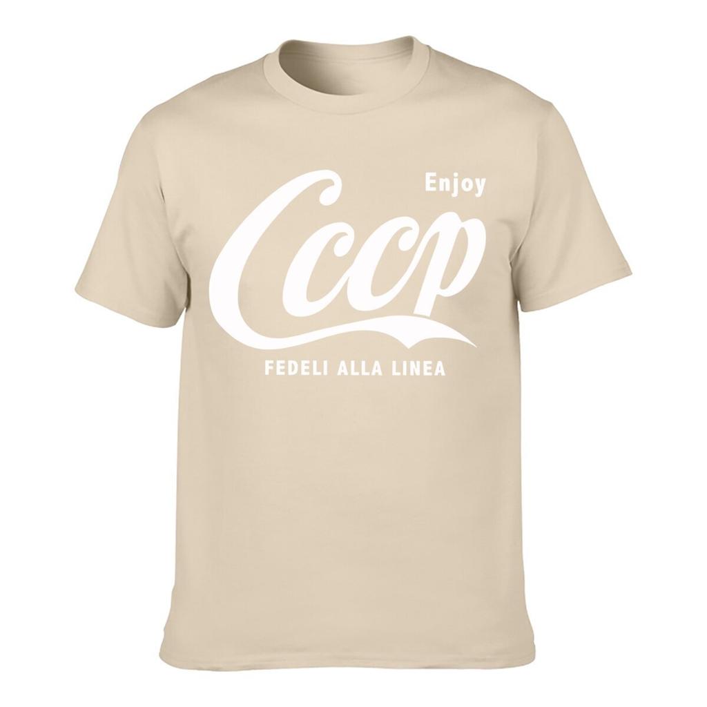 CCCP Faithful to the Line Music Punk Rock Soviet Red Star TShirt Design for Men Loose Fit Short Sleeve Shirt