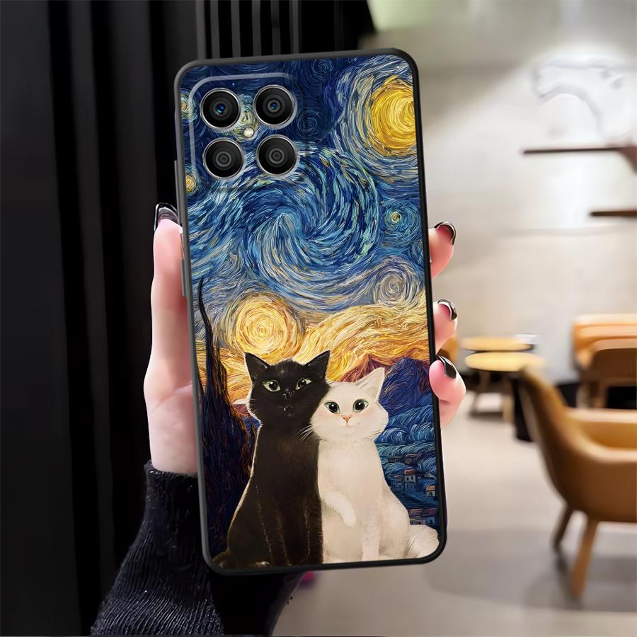 Чехол для Honor 70 90 8X 200 400 Lite Magic5Lite X5b X6 X9a X7 X8 Funda Чехол для телефона Мультяшный Милый Кот