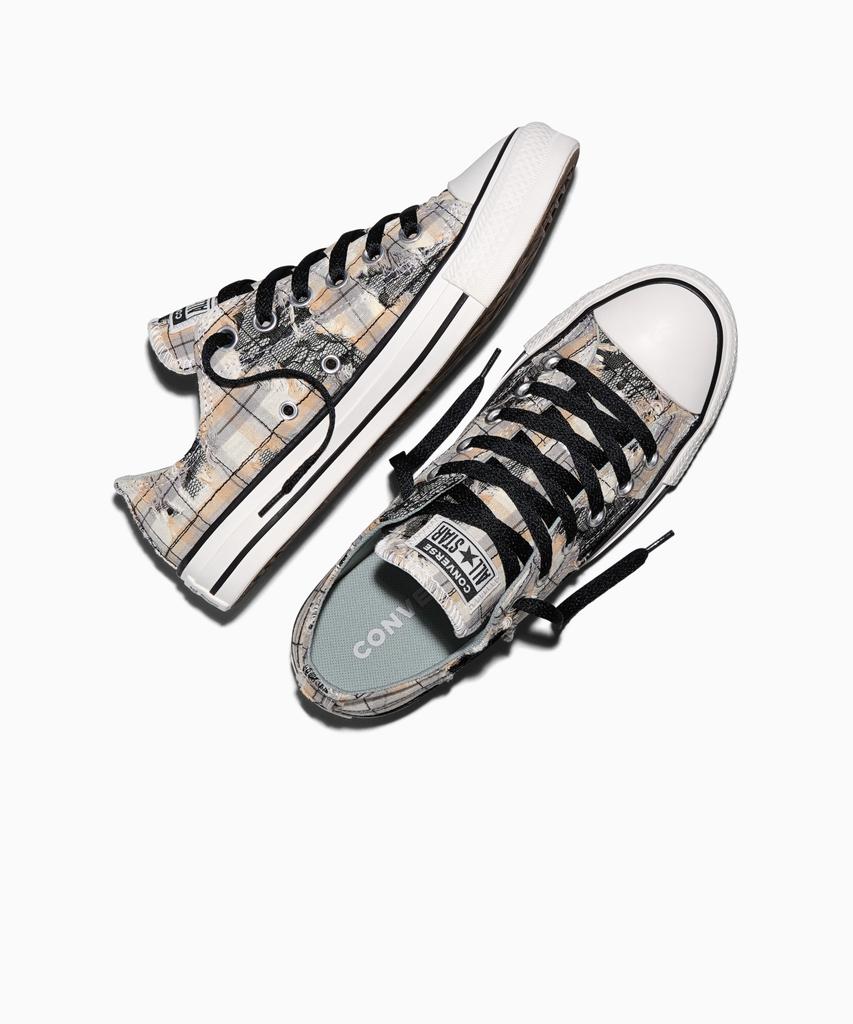 Converse Chuck Taylor All Star Distressed Plaid Lace Pave Mint A22403C