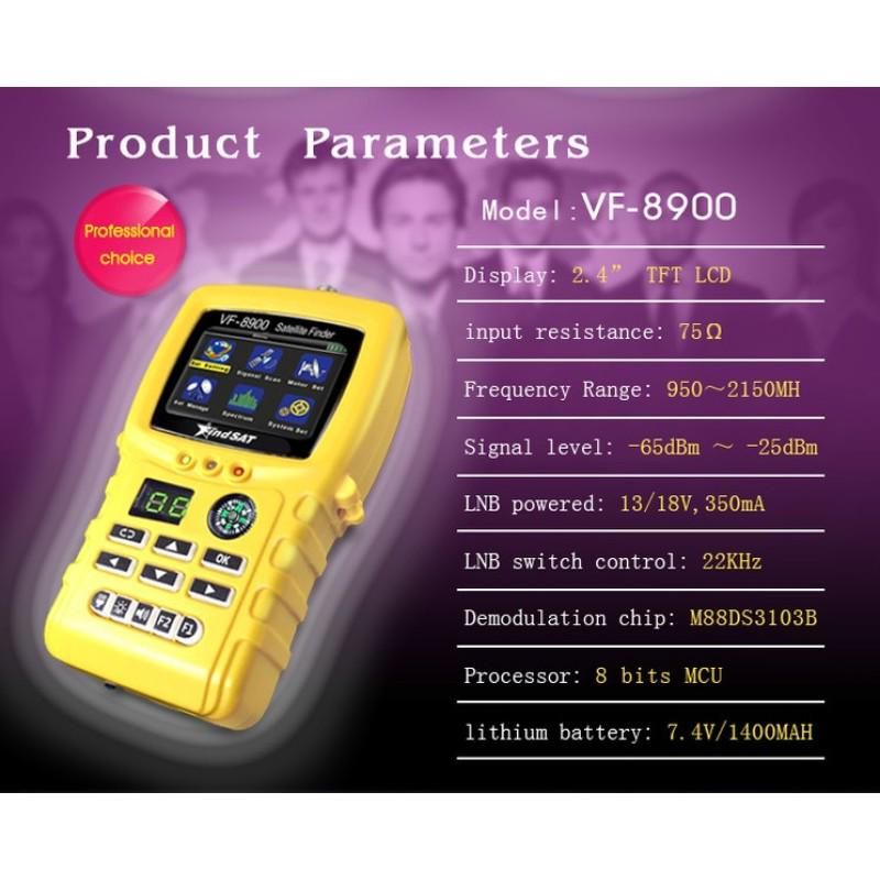 HD Satfinder Star Search VF-8900D DVB-S2 Спутниковый измеритель Спутниковый искатель Встроенный фонарик