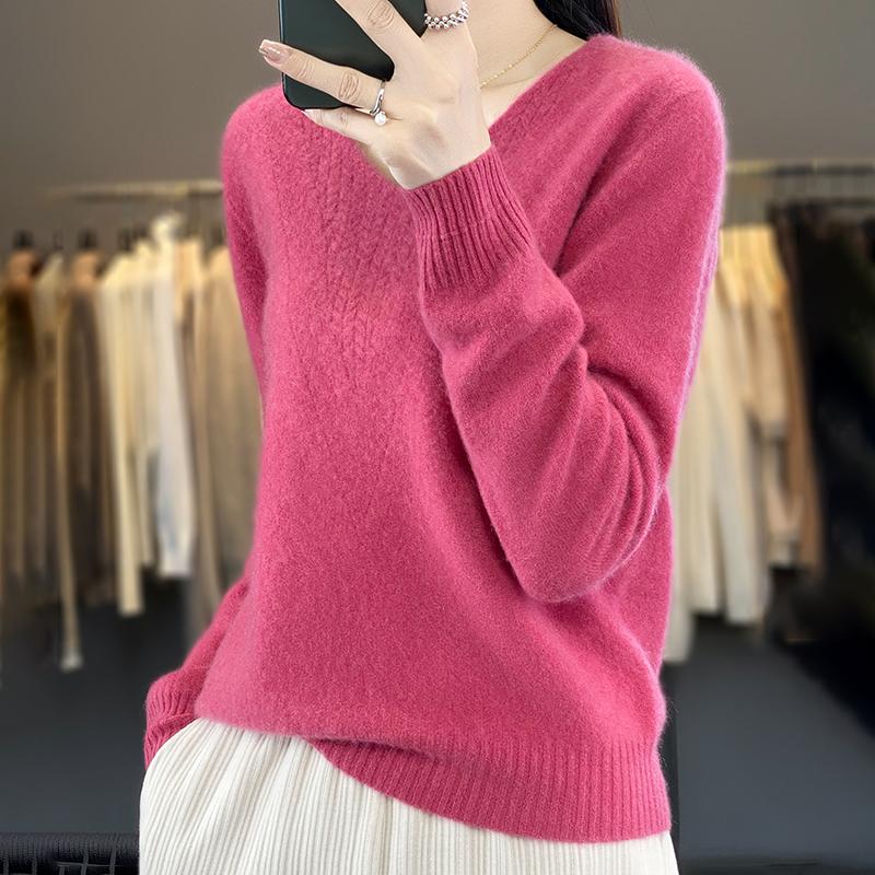 Женский кашемировый свитер Qinghe cashmere 30% кашемир 70% шерсть Женский осенне-зимний кашемировый свитер мягкий и теплый