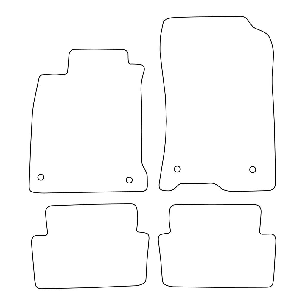 [Blm]Re007 Black - Set Of Velour Floor Mats Suitable For Renault Laguna Iii 2007-2015 - Black Trim