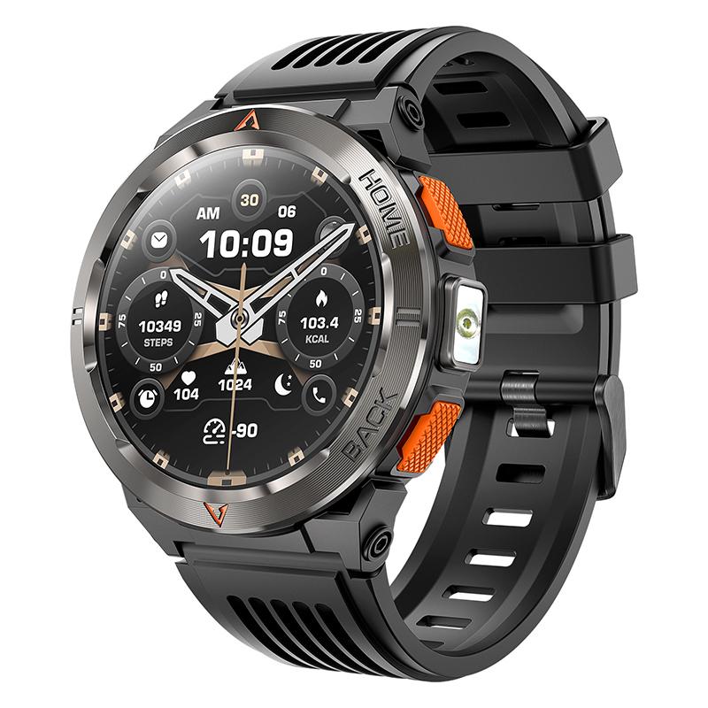 Умные часы с Bluetooth-звонком, GPS-позиционированием, компасом, фонариком, монитором сердечного ритма, измерителем артериального давления, водонепроницаемые