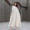 Embroidered Tassel V-neck Abaya: Middle Eastern Muslim Women's Long Robe