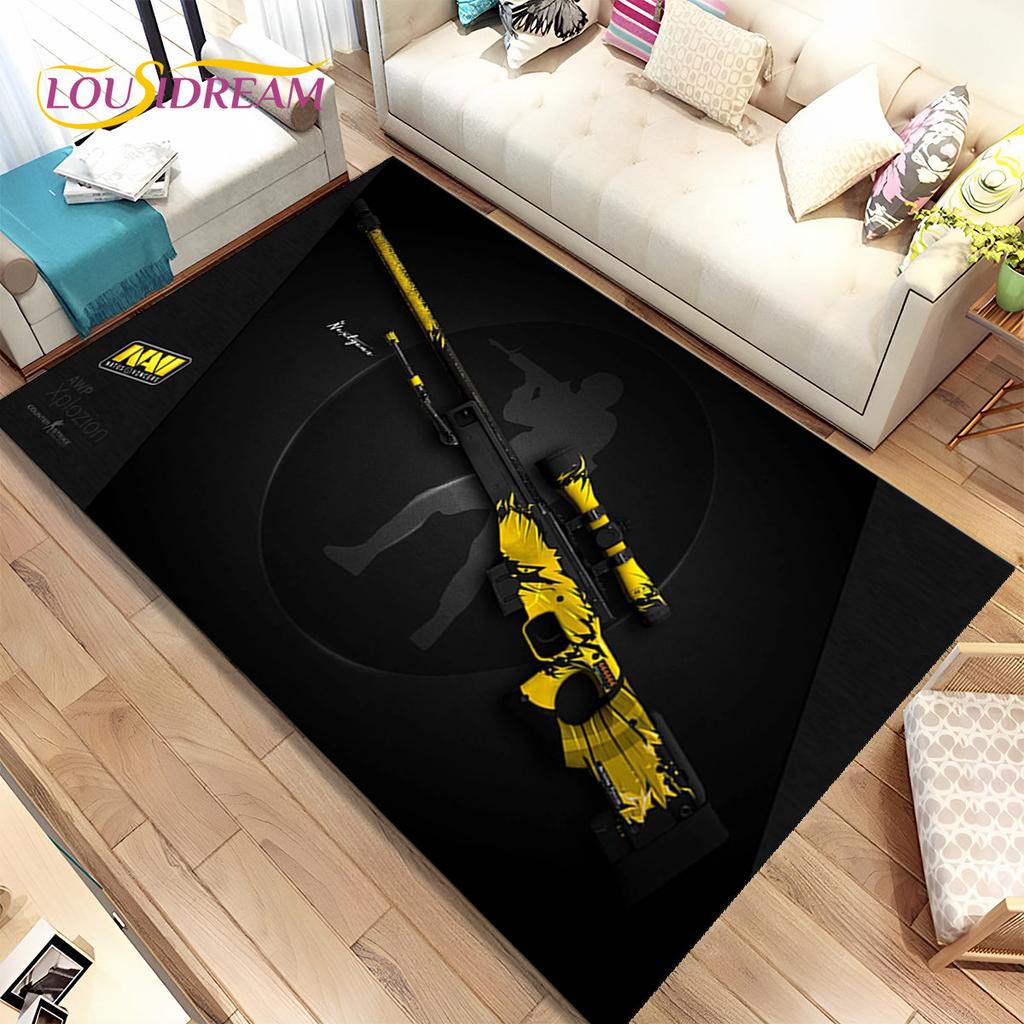 CS, USP, AK, M4, AWP, коврик для винтовки, пистолета, пистолета, ковер для дома, гостиной, спальни, дивана, коврик для двери, декор, нескользящий напольный коврик