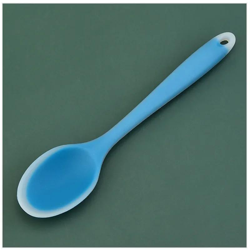 Colorful Silicone Spoon Heat Resistant Non-stick Rice Spoons Kitchenware Tableware Learning Spoon Cooking Kitchen Tool Tableware