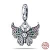 Genuine 925 Sterling Silver Colorful Butterfly Dragonfly Charms Beads Fit Fasion 925 Original Bracelets Fine Diy Jewelry Making
