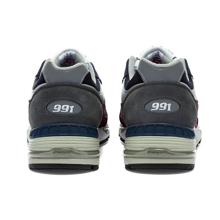 New Balance 991 Сделано в Англии Темно-бордовые мужские кроссовки Красно-серые M991RKB