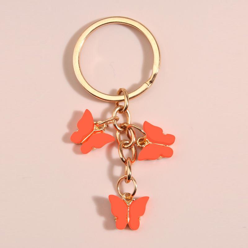 Cute Colorful Butterfly Enamel Flying Animals Key Chains For Women Girls Accessorie Handmade Jewelry Bag Charm