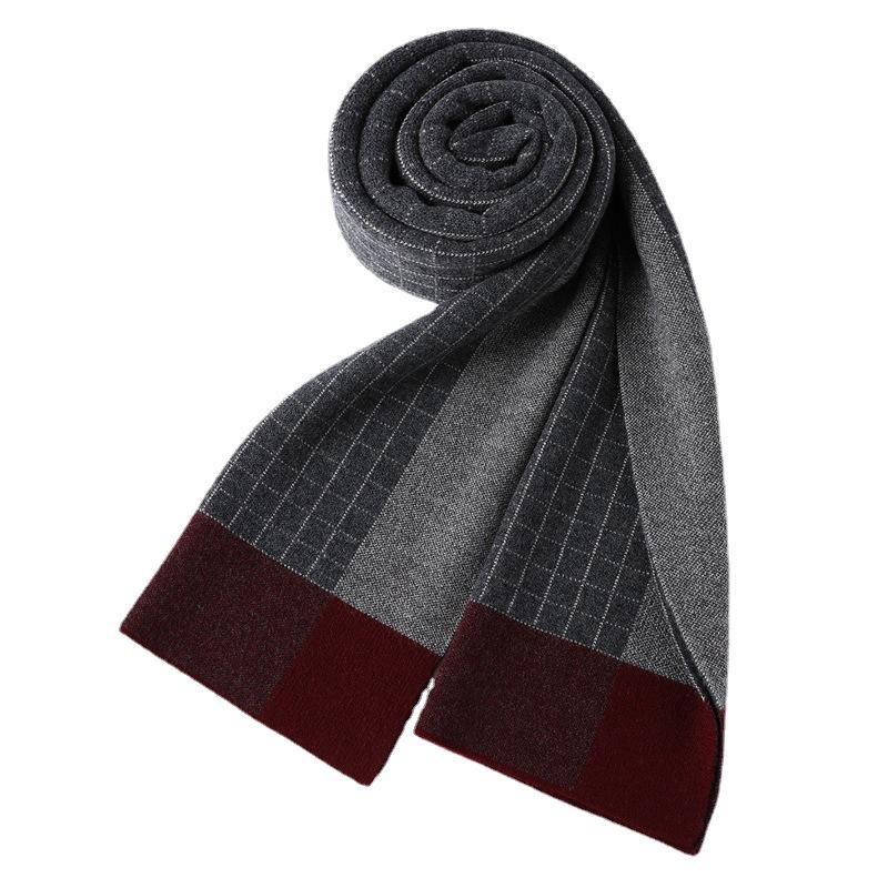 Pure Wool Men's Scarves Are Soft and Comfortable, Casual Business Keeps Warm, Suitable for Middle-aged and Elderly 2025 Neck Protection In Autumn