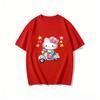 2026 Summer Hot Sale New Arrival Kawaii Kitty Scooter Print Couple T Shirt Casual Loose Family Matching Outfits Parentchild Tee