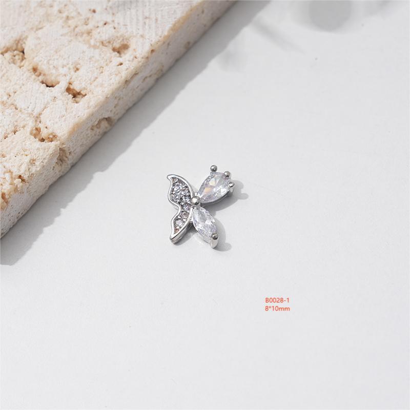 LZ16 Роскошные металлические бабочки из циркония для ногтей
