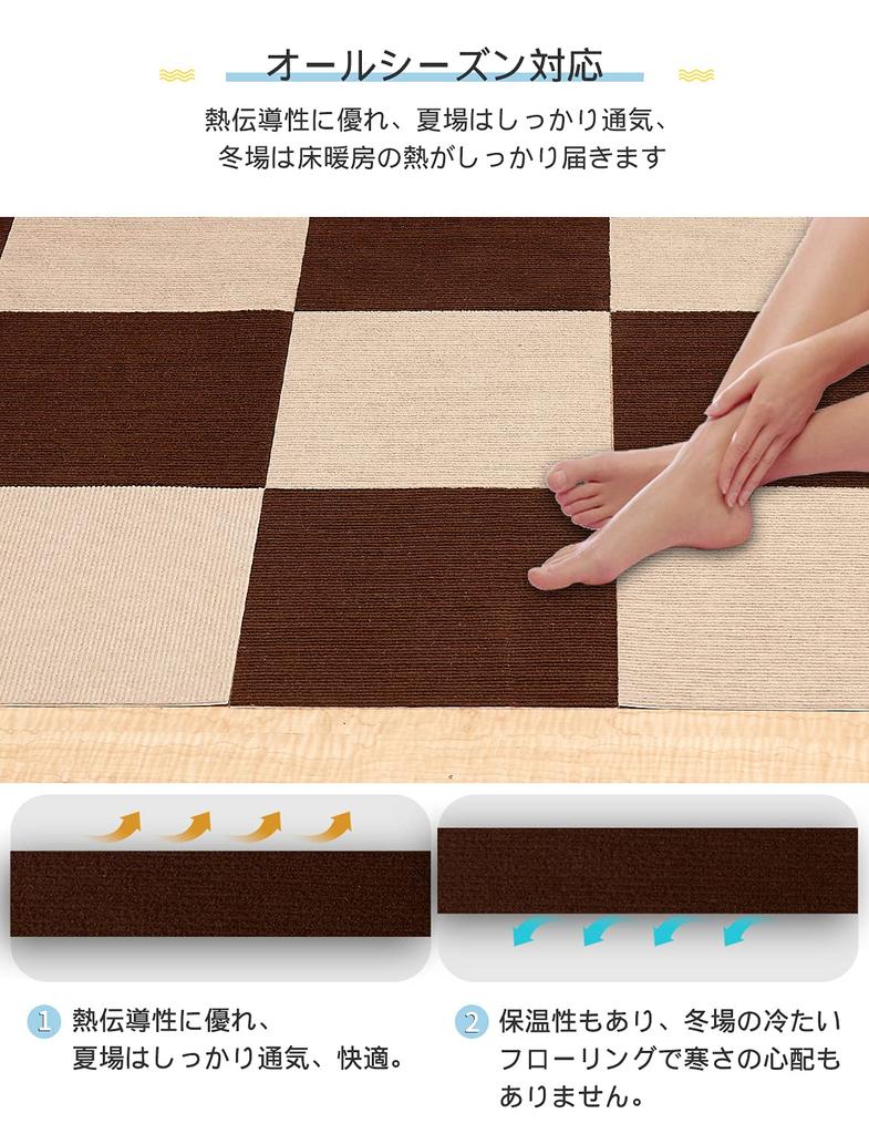 Набор ковров для плитки YOXU Joint Tile Carpet из 40 ковриков Hand Easy to Rug, 3030 см, штук, нескользящие, противоскользящие, звукоизоляционные, можно стирать в стиральной машине, устанавливать, домашние животные,