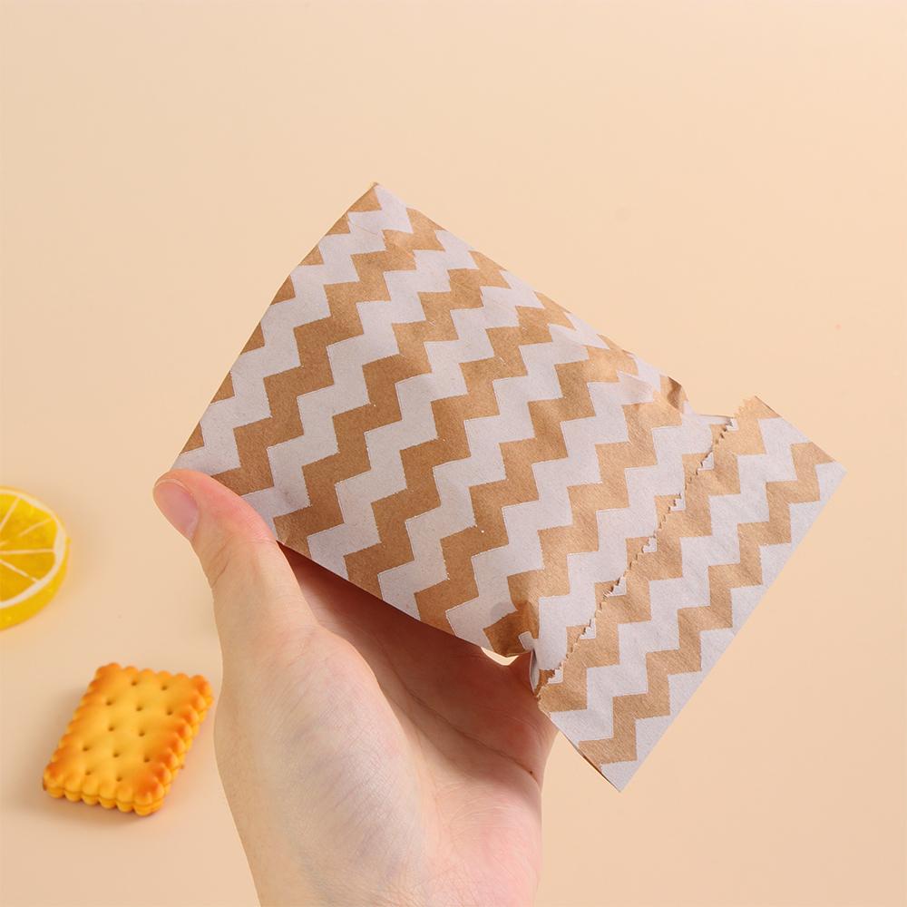 Wrapping Supplies Pastry Tool Wave Dot Candy Biscuit Bags Packing Pouch Kraft Paper Bag Popcorn Bag