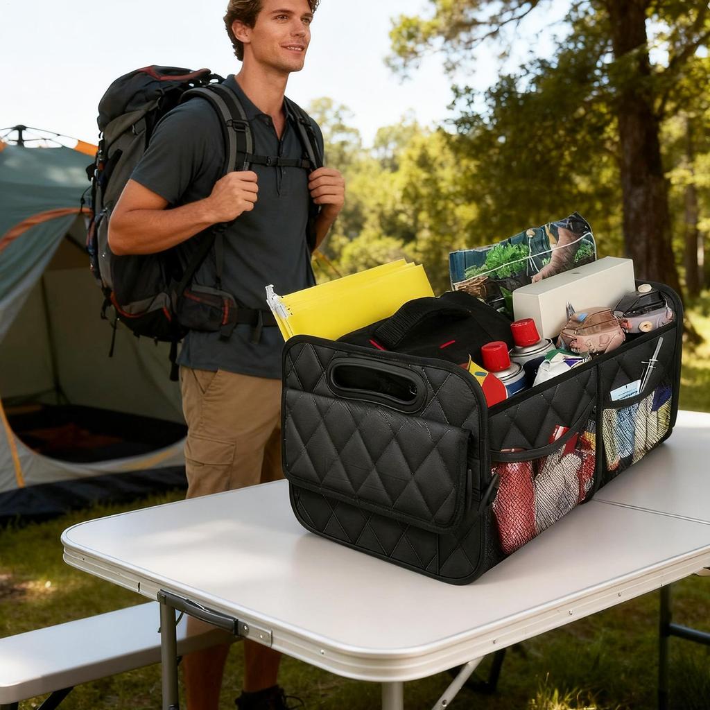 Органайзер для багажника Складной Водонепроницаемый Автомобильный ящик для хранения Органайзер для хранения в багажнике для фургона, седана, автомобиля, авто, минивэна, автомобильный