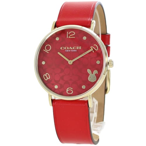 Coach PERRY Women's Zodiac Rabbit Watch with Red Leather Strap (14503977)