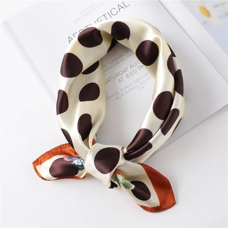 Luxury Floral Print Silk Square Scarf Women Soft Satin Kerchief Hairband Neckerchief Head Hijab Lady Headband Foulard Bag Ribbon
