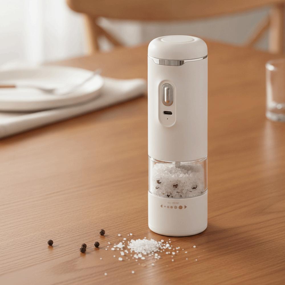 Wireless Automatic Kitchen Pepper Mills USB Charging Kitchen Spices Grinding Bottle Steak