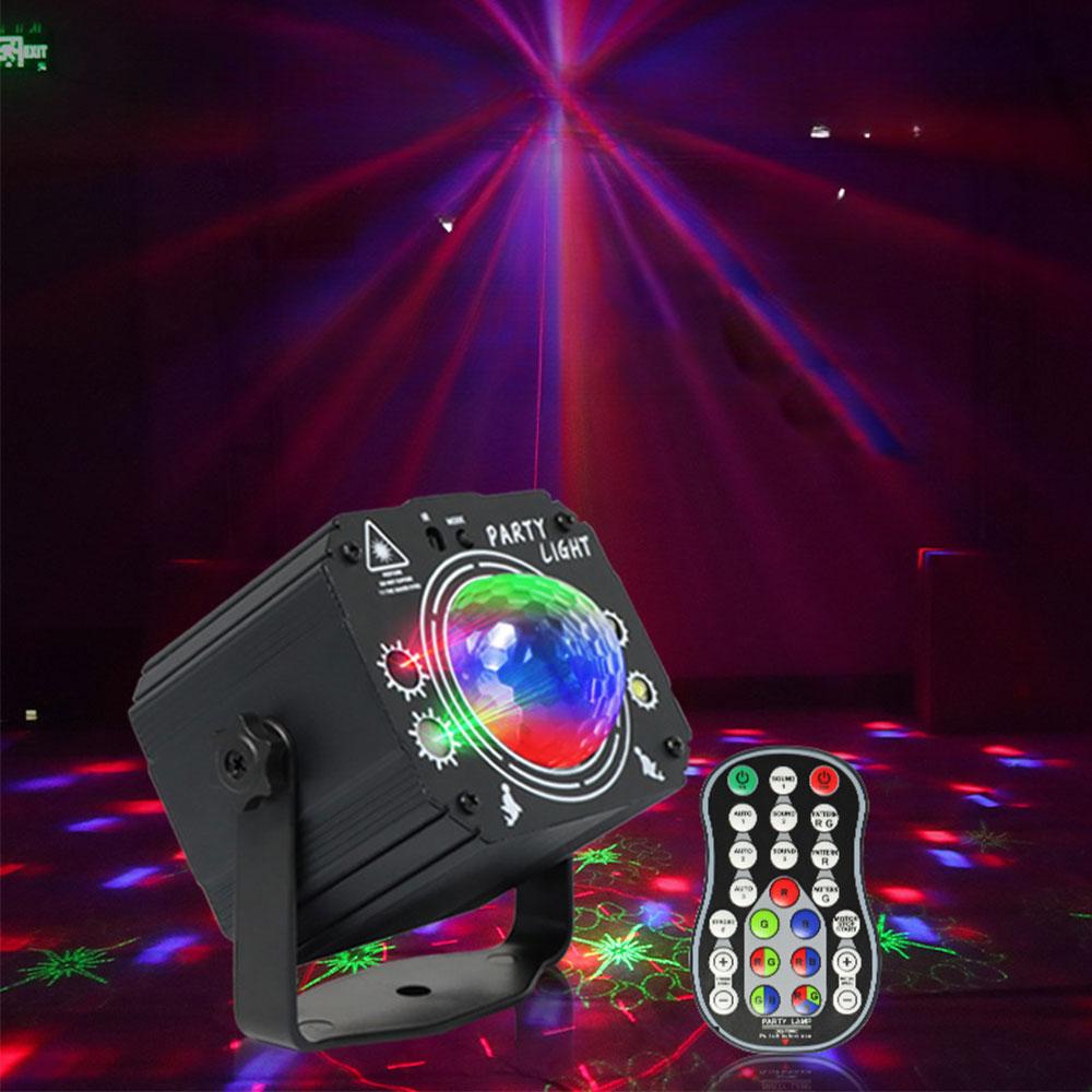 3 в 1 DJ Magic Ball Light Laser LED Stage Disco Light Strobe Light Автоматическое управление звуком Пульт дистанционного управления Сценическое освещение