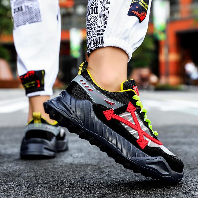 Europe Station Four Seasons Men's Shoes Green Daddy Shoes Flow ins Wind Arrow Shoes Fashion Low Top Board Shoes