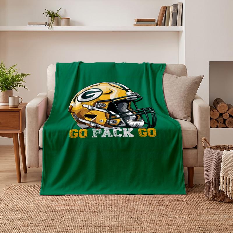 Green Bay Packers Soft Warm Flannel Blankets Comfortable Blanket for Home Decoration Gifting