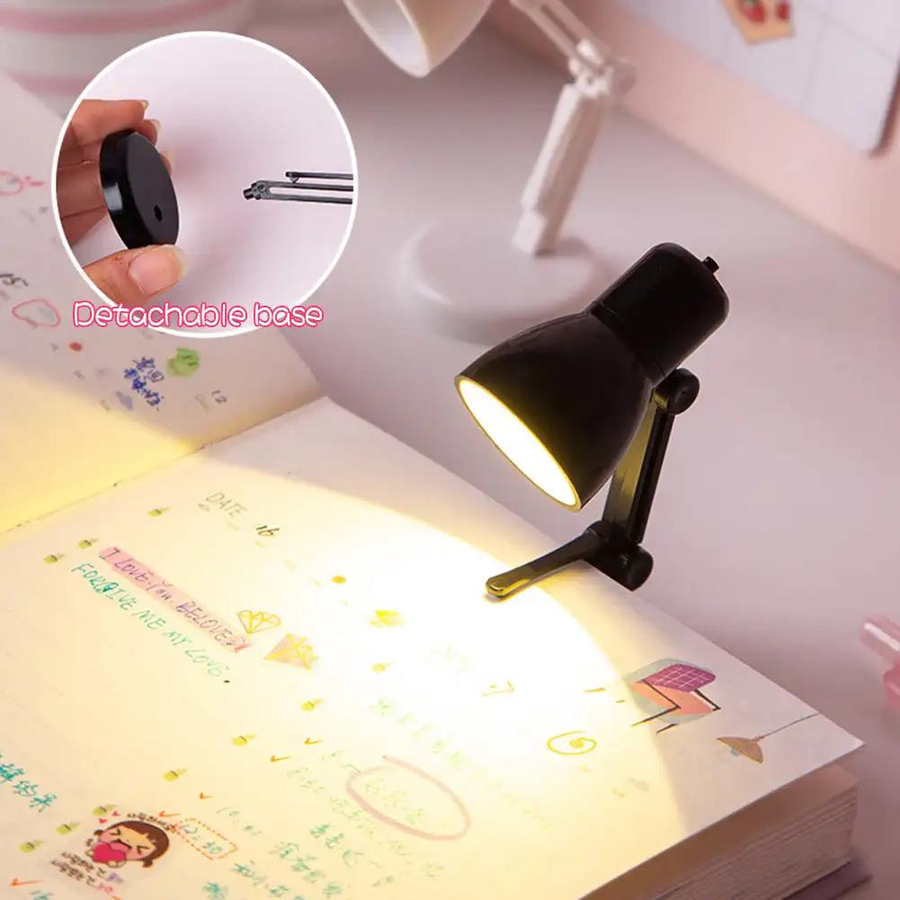Мини-светильник для книг, складной светодиодный настольный светильник для чтения книг для домашней комнаты, компьютера, ноутбука, ночника, защита глаз
