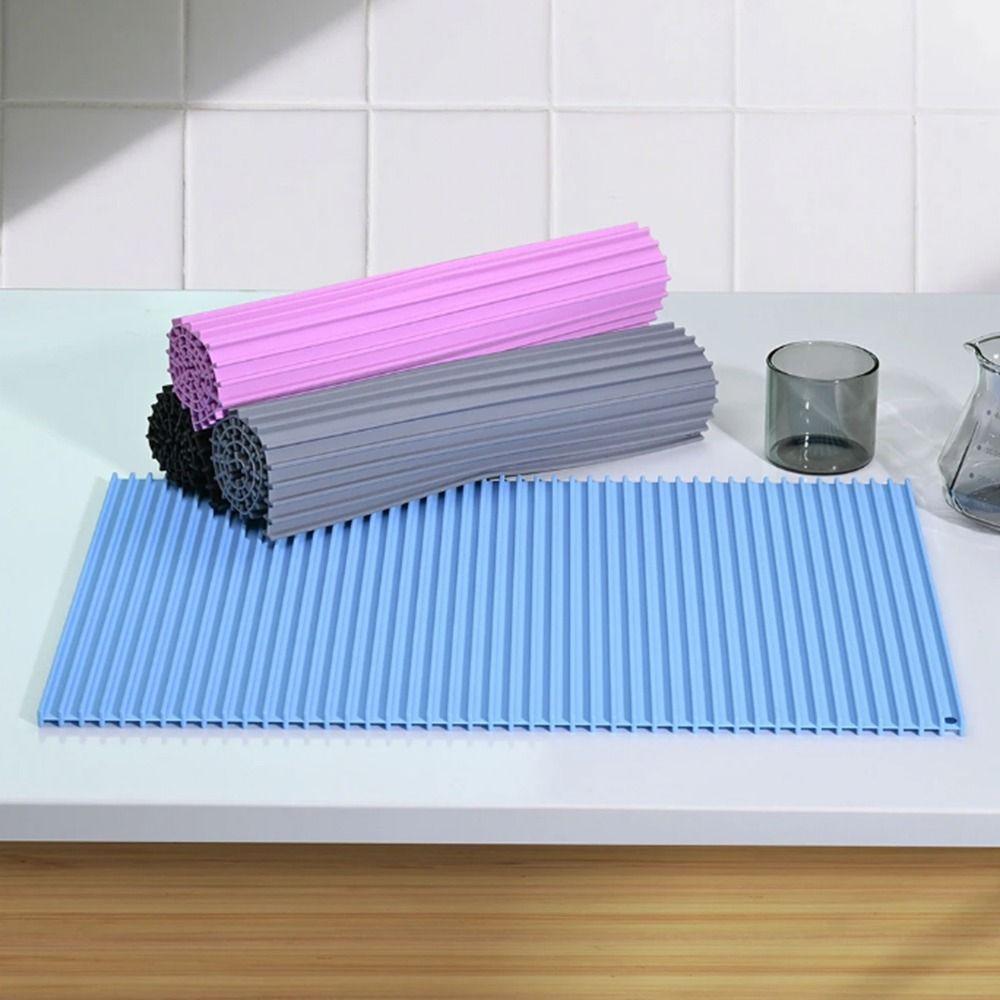 Food Grade Silicone Kitchen Mat Roll Up Insulation Placemat  Countertop Use